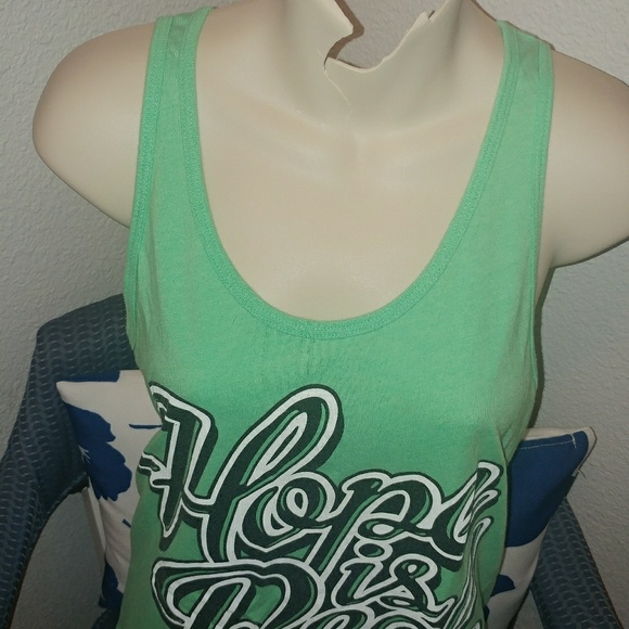 American Apparel Neon × TWLOHA | Bright Green Hope is Real Tank Top Small - Picture 3 of 8